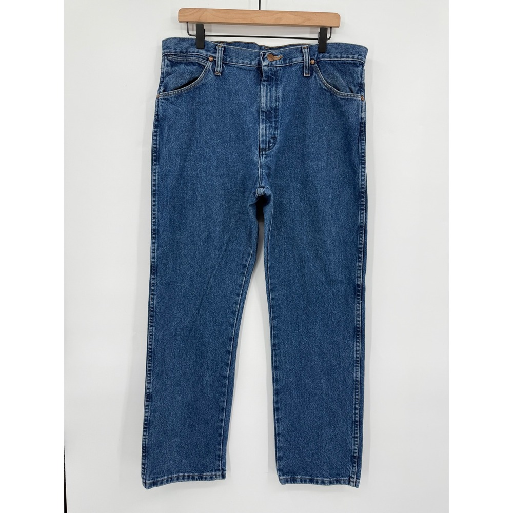 Wrangler Jeans Mens 36x30 Blue Denim 13MWZGK Cowboy Cut Original Fit Straight - Picture 2 of 9